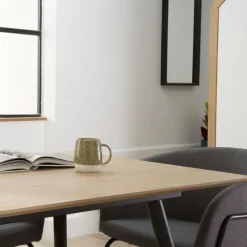 Banak Coimbra Table de salle &agrave; manger rectangulaire en bois et métal