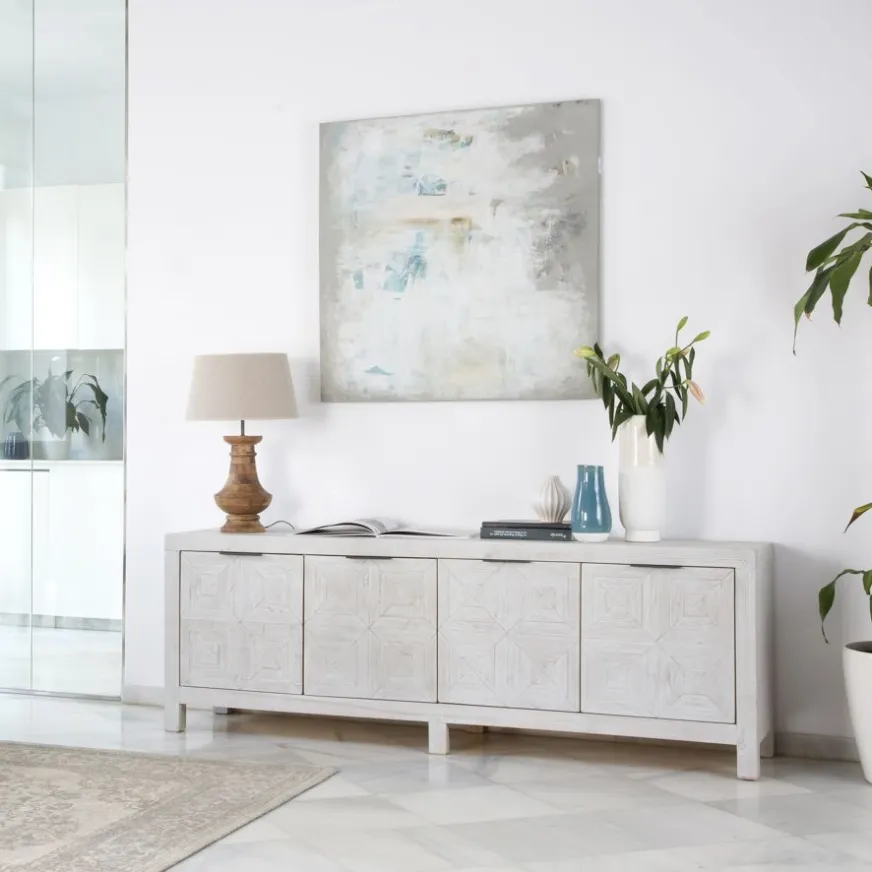 Banak Cuzco Buffet bas en bois massif blanc wild