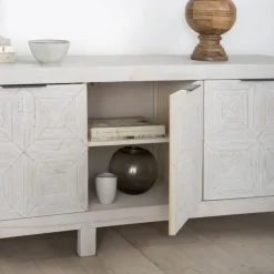 Banak Cuzco Buffet bas en bois massif blanc wild