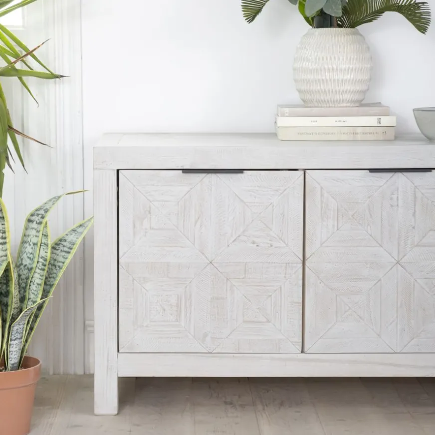 Banak Cuzco Buffet bas en bois massif blanc wild