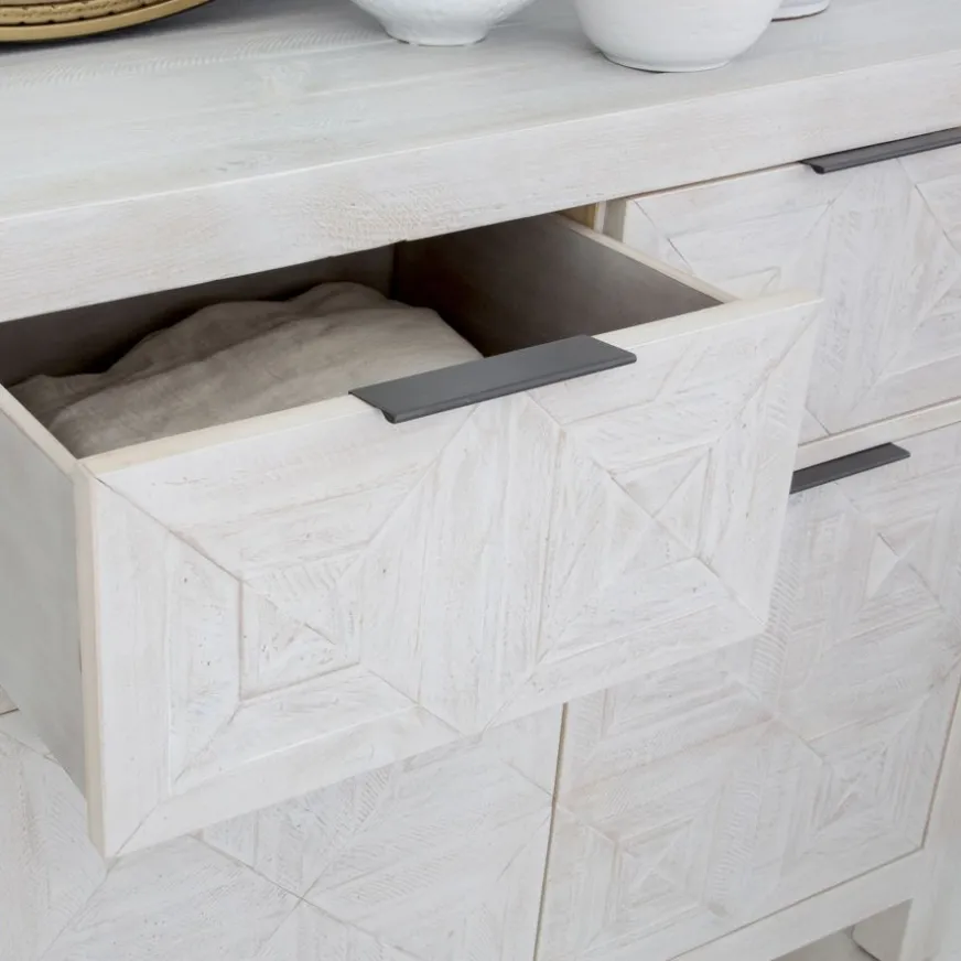 Banak Cuzco Buffet en bois massif blanc wild