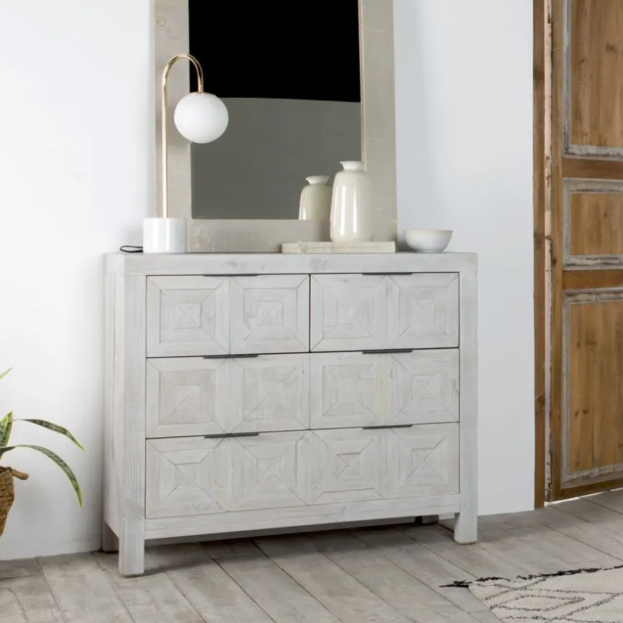 Banak Cuzco Commode en bois massif blanc wild