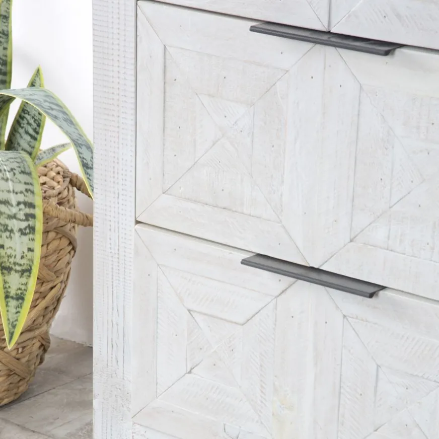 Banak Cuzco Commode en bois massif blanc wild