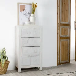 Banak Cuzco Commode en bois massif blanc wild