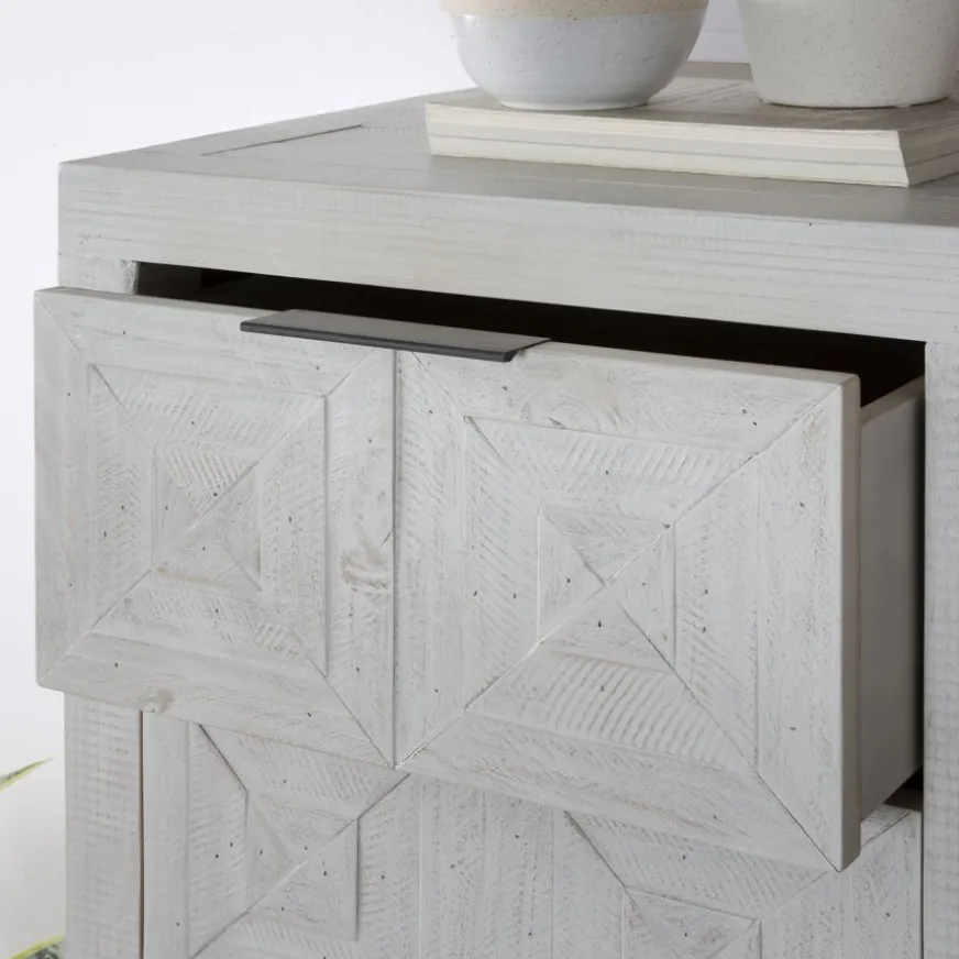 Banak Cuzco Commode en bois massif blanc wild