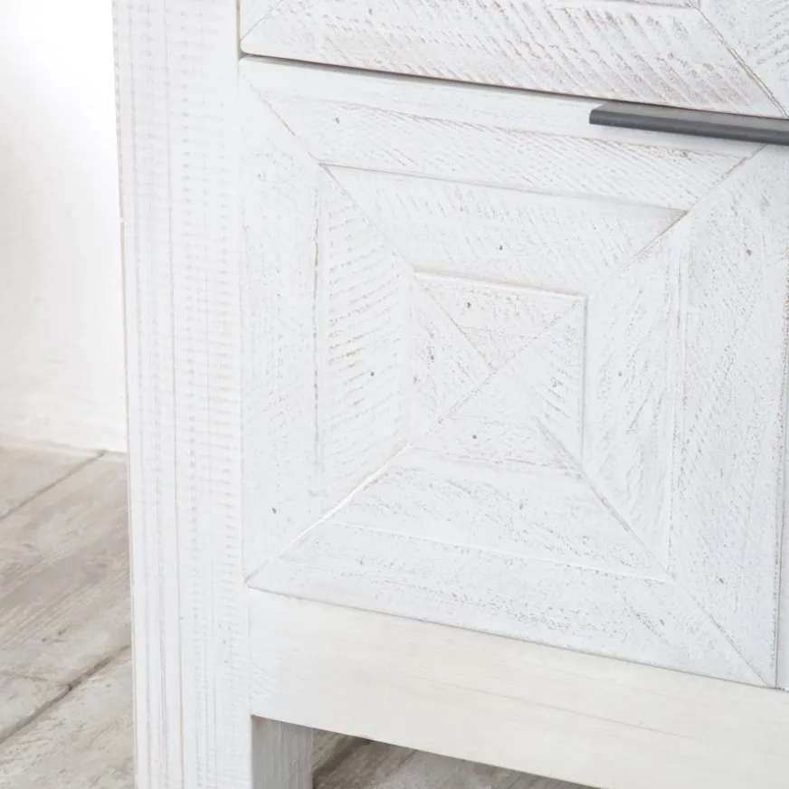 Banak Cuzco Commode en bois massif blanc wild