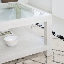 Banak Cuzco Table basse en bois massif et verre