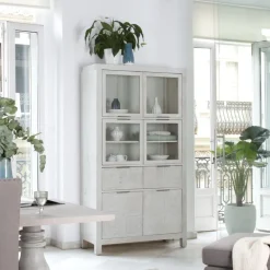 Banak Cuzco Vitrine en bois massif blanc wild