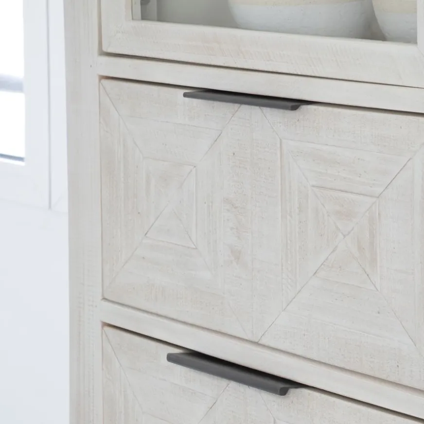 Banak Cuzco Vitrine en bois massif blanc wild