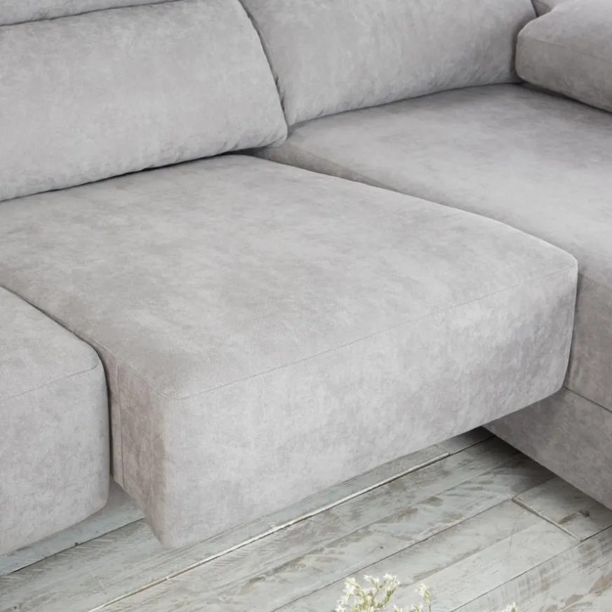 Banak Dandy Canapé d'angle droite 4 places gris avec rangement