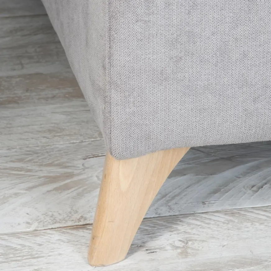 Banak Dandy Canapé d'angle droite 4 places gris avec rangement