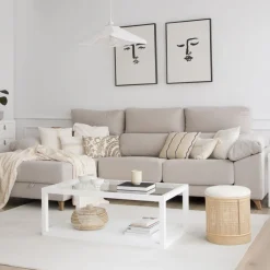 Banak Dandy Canapé d'angle gauche 4 places beige avec rangement