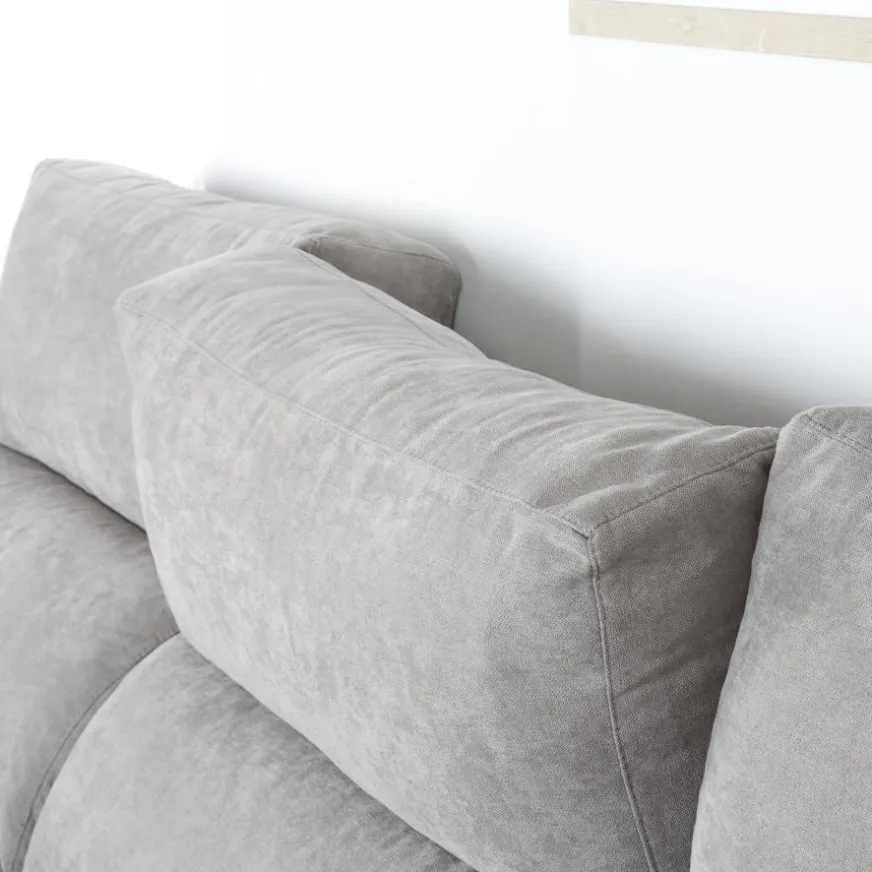 Banak Dandy Canapé d'angle gauche 4 places gris avec rangement