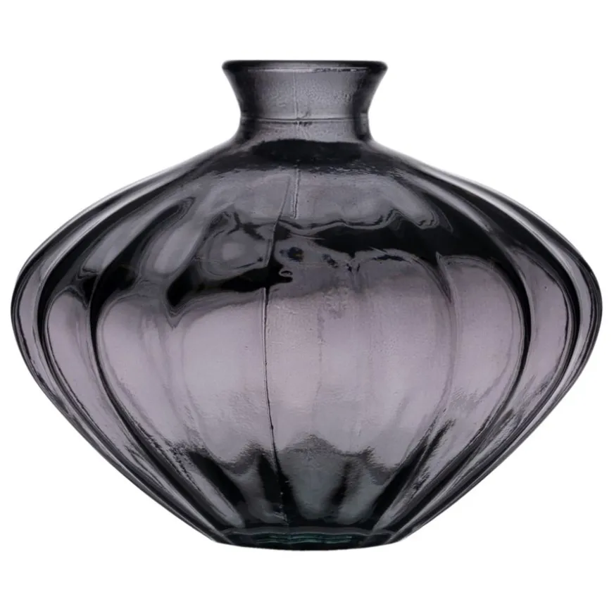 Banak Dasas Vase en verre recyclé gris