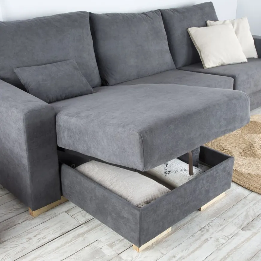 Banak Dastyn Canapé-lit d'angle gauche 4 places avec rangement