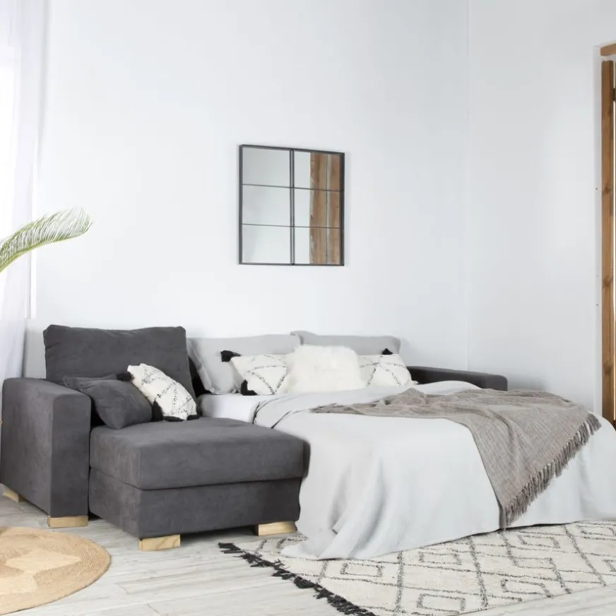 Banak Dastyn Canapé-lit d'angle gauche 4 places avec rangement