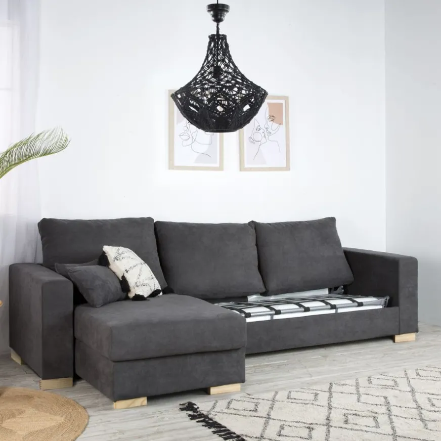 Banak Dastyn Canapé-lit d'angle gauche 4 places avec rangement