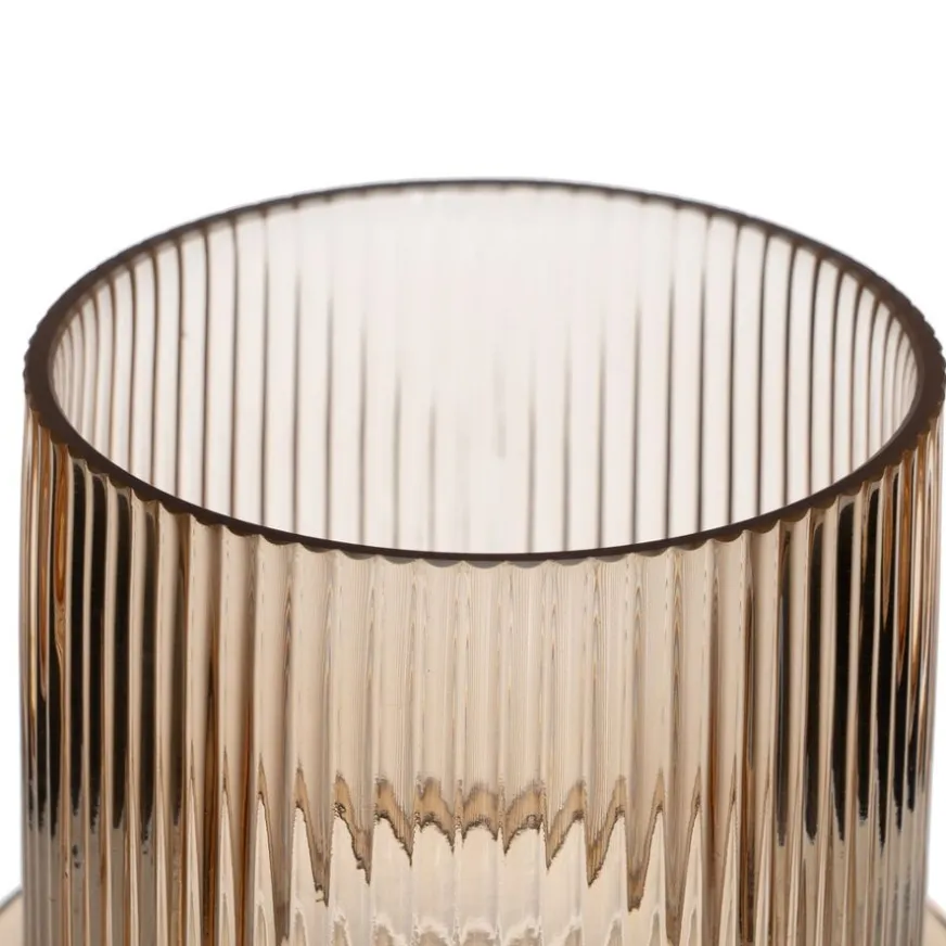 Banak Delas Vase en verre brun