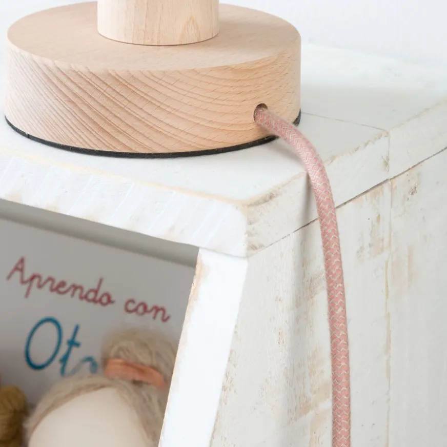 Enfant Banak Denis Lampe table naturel-câble rose