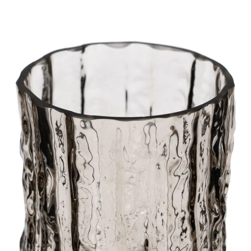Banak Deras Vase en verre gris