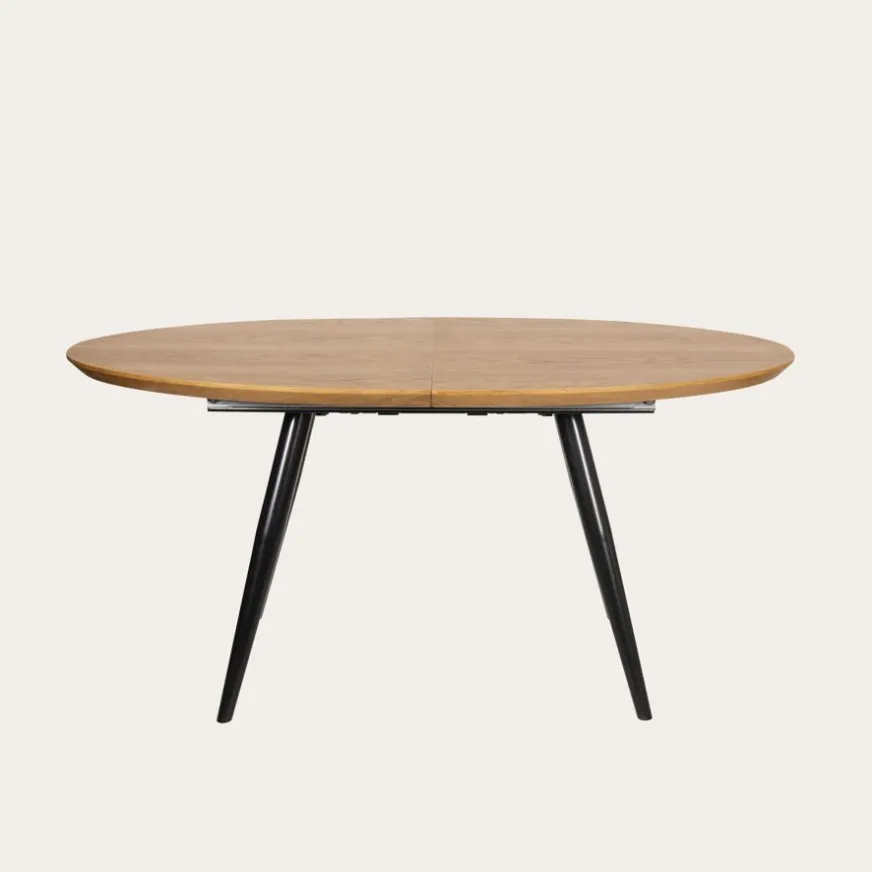 Banak Didier Mesa de comedor extensible ovalada 160/200 de madera y metal