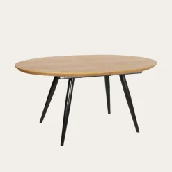 Banak Didier Mesa de comedor extensible ovalada 160/200 de madera y metal