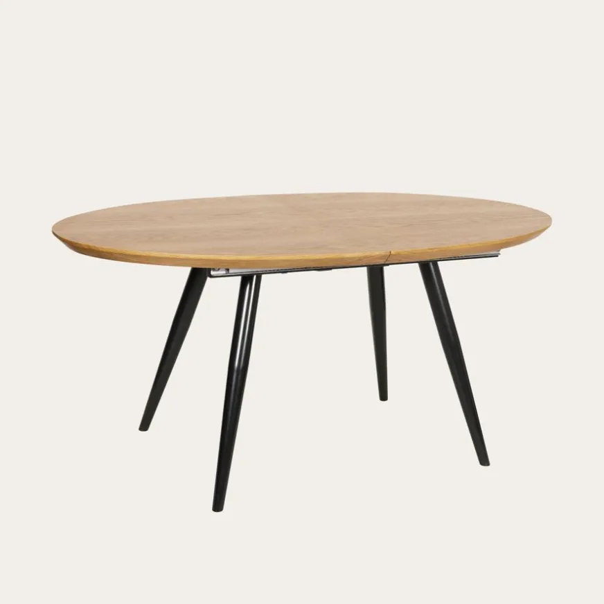 Banak Didier Mesa de comedor extensible ovalada 160/200 de madera y metal