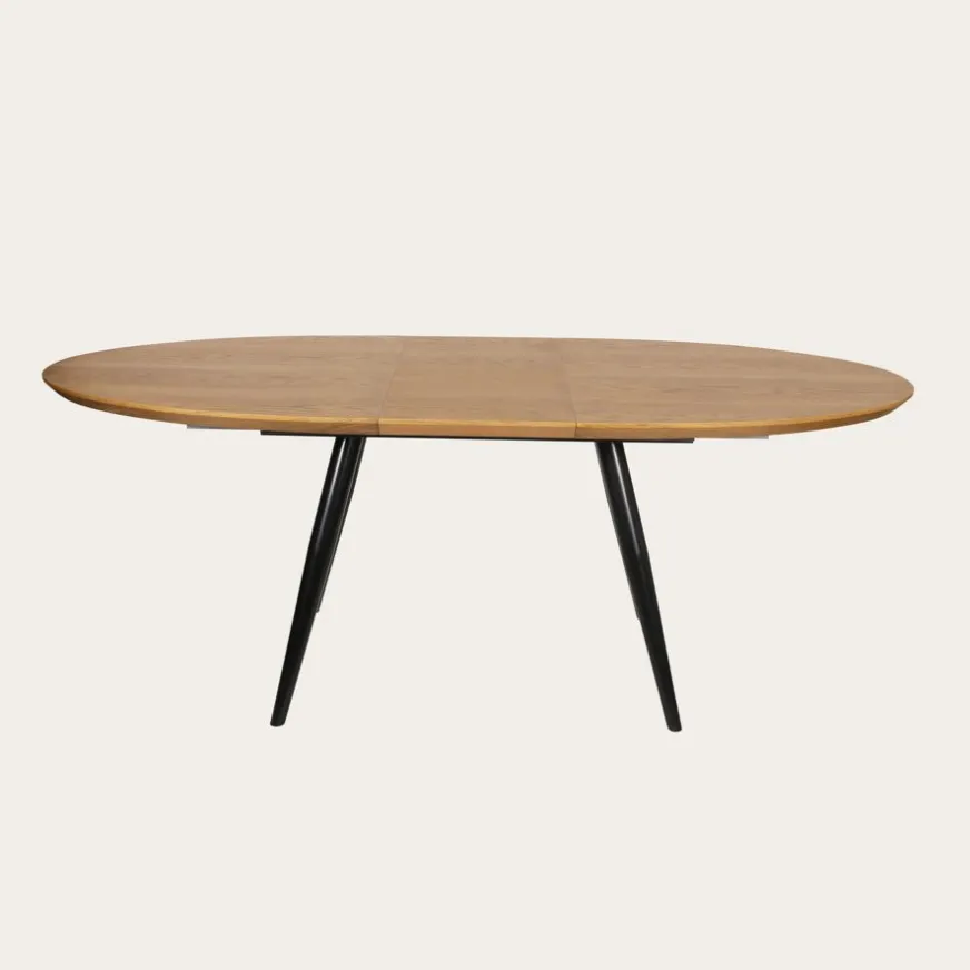 Banak Didier Mesa de comedor extensible ovalada 160/200 de madera y metal