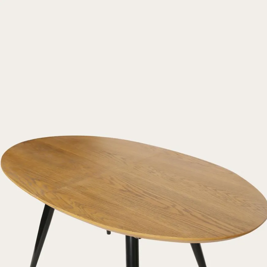 Banak Didier Mesa de comedor extensible ovalada 160/200 de madera y metal