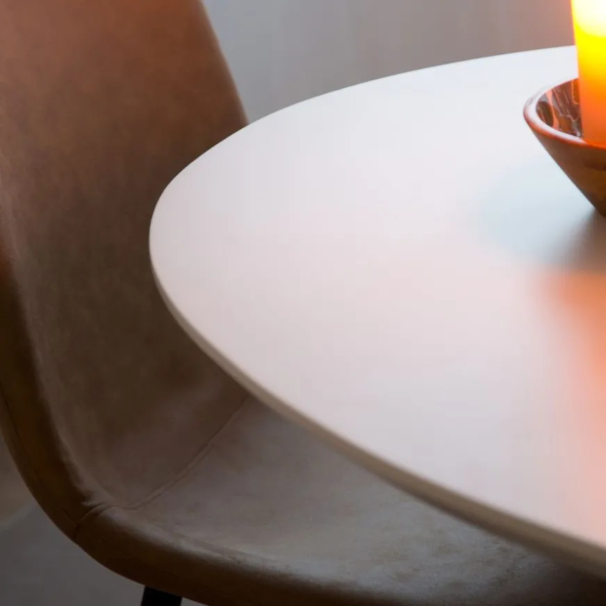 Banak Didier Table à manger extensible ovale 160/200 laqué en blanc