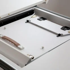 Banak Didier Table à manger extensible ovale 160/200 laqué en blanc