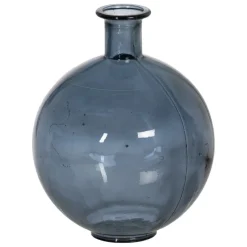 Banak Dihos Vase en verre recyclé bleu