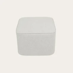 Banak Dominique Puf de salón cuadrado tapizado beige