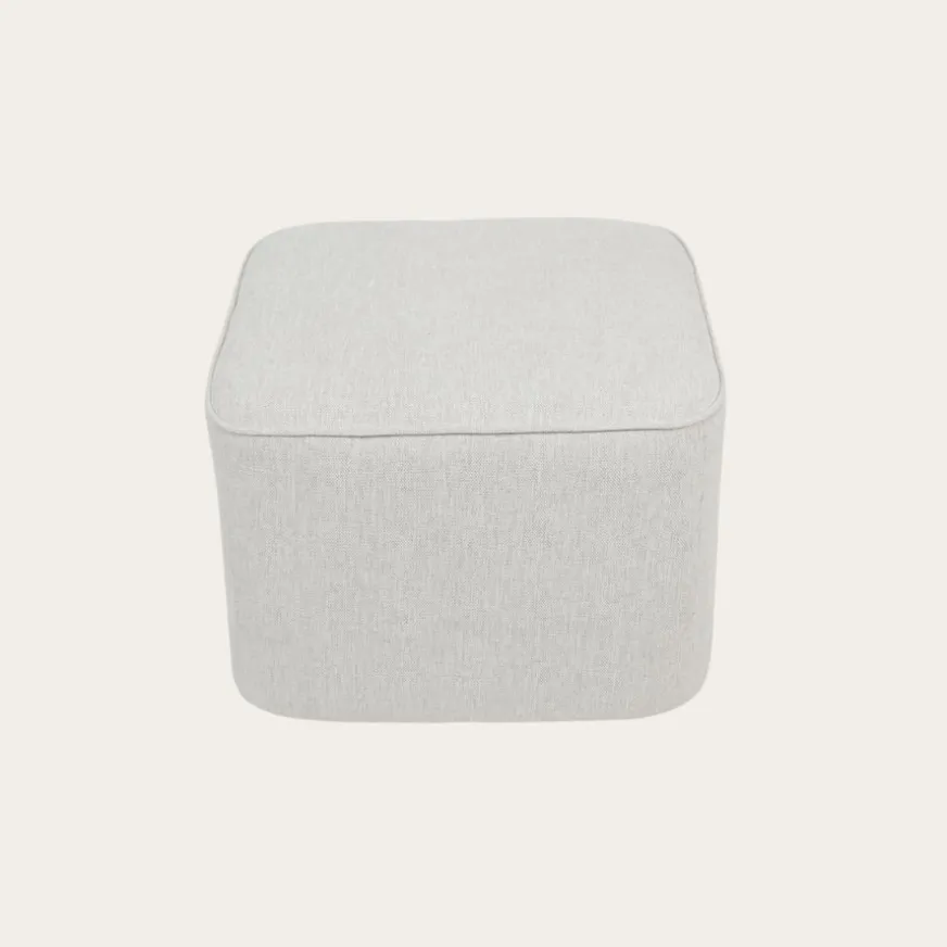 Banak Dominique Puf de salón cuadrado tapizado beige