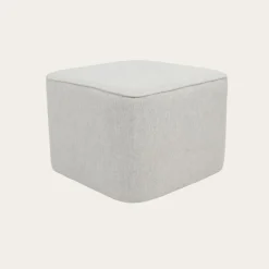 Banak Dominique Puf de salón cuadrado tapizado beige