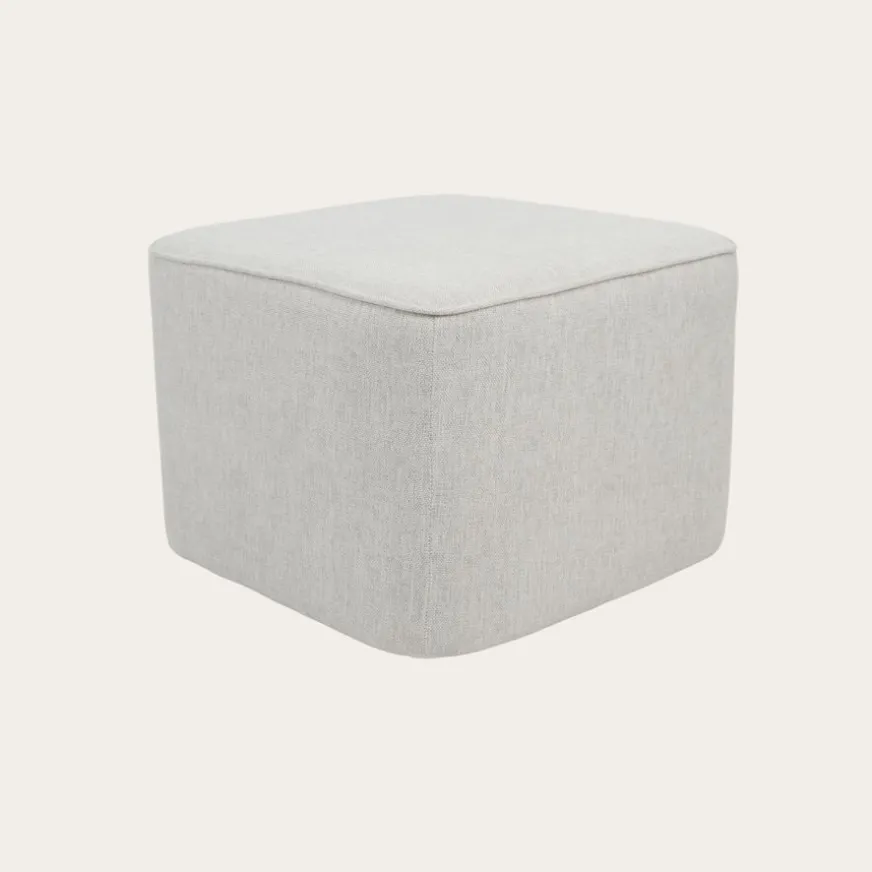 Banak Dominique Puf de salón cuadrado tapizado beige