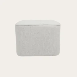 Banak Dominique Puf de salón cuadrado tapizado beige
