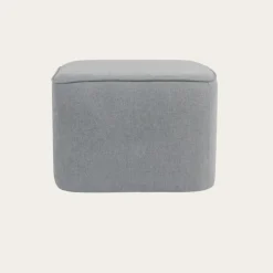 Banak Dominique Puf de salón cuadrado tapizado gris