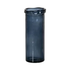 Banak Dulas Vase en verre recyclé bleu