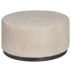 Banak Duzas Pouf de salon en tissu et métal