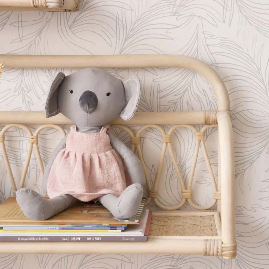 Enfant Banak Eban étagère murale rectangulaire 90x32 en rotin naturel