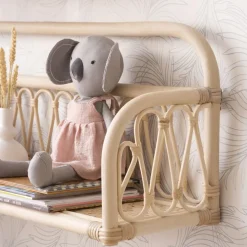 Enfant Banak Eban étagère murale rectangulaire 90x32 en rotin naturel