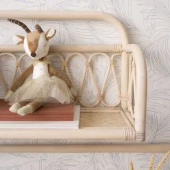 Enfant Banak Eban étagère murale rectangulaire 60x35 en rotin naturel