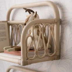 Enfant Banak Eban étagère murale rectangulaire 60x35 en rotin naturel