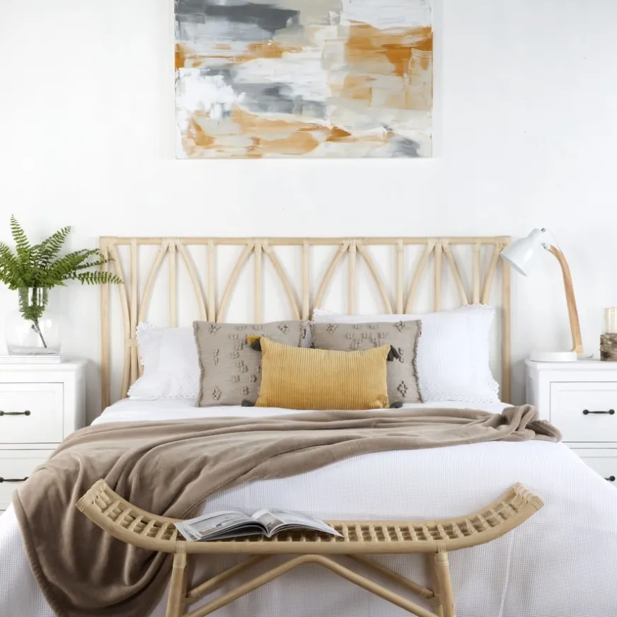 Banak Edna Tête de lit en rotin naturel pour lit de 150 et 160