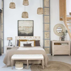 Banak Edna Tête de lit en rotin naturel pour lit de 150 et 160