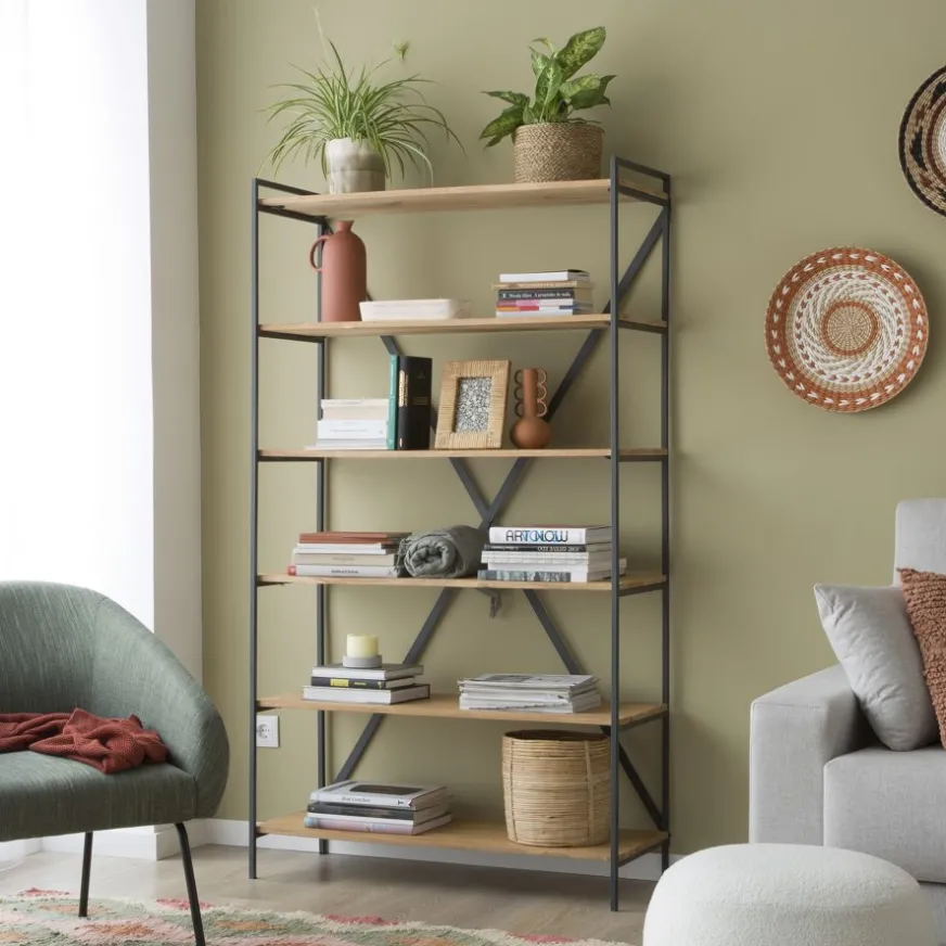 Banak Eifel étagère en bois de manguier et métal 100