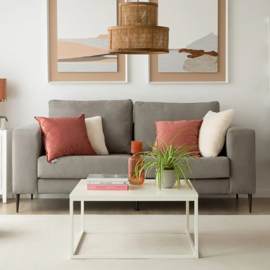 Banak Ellie Table basse carrée laqué en blanc