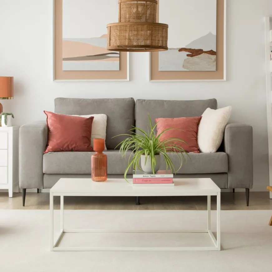 Banak Ellie Table basse rectangulaire laqué en blanc