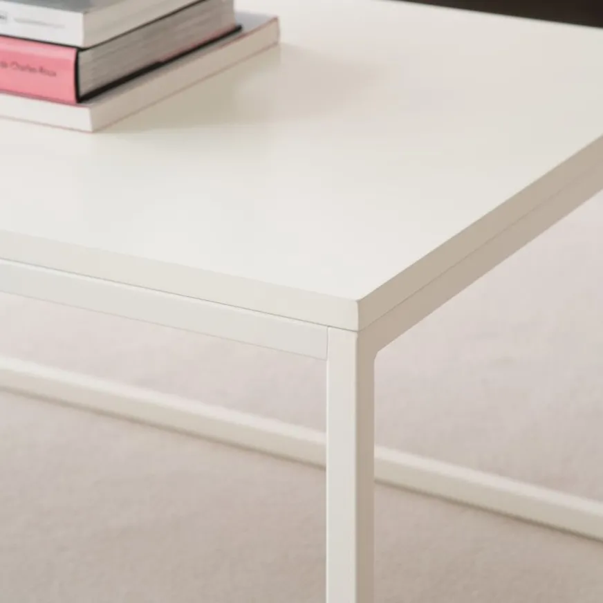 Banak Ellie Table basse rectangulaire laqué en blanc